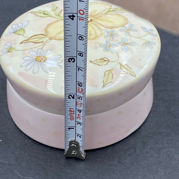 Vtg Tracy Porter Trinket Box Lid Embrace the Sweetness Life Pink Floral Round - Picture 10 of 13